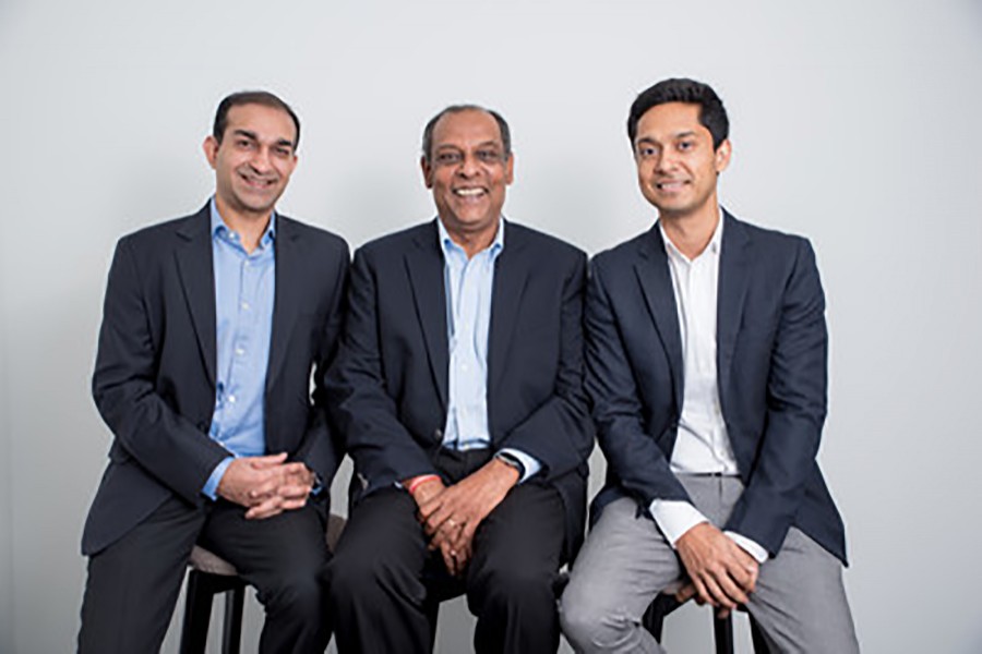 The Validus Capital team (from left) co-founder & Executive Chairman Vikas Nahata; co-founder & CEO Ajit Raikar; and COO Nikhilesh Goel