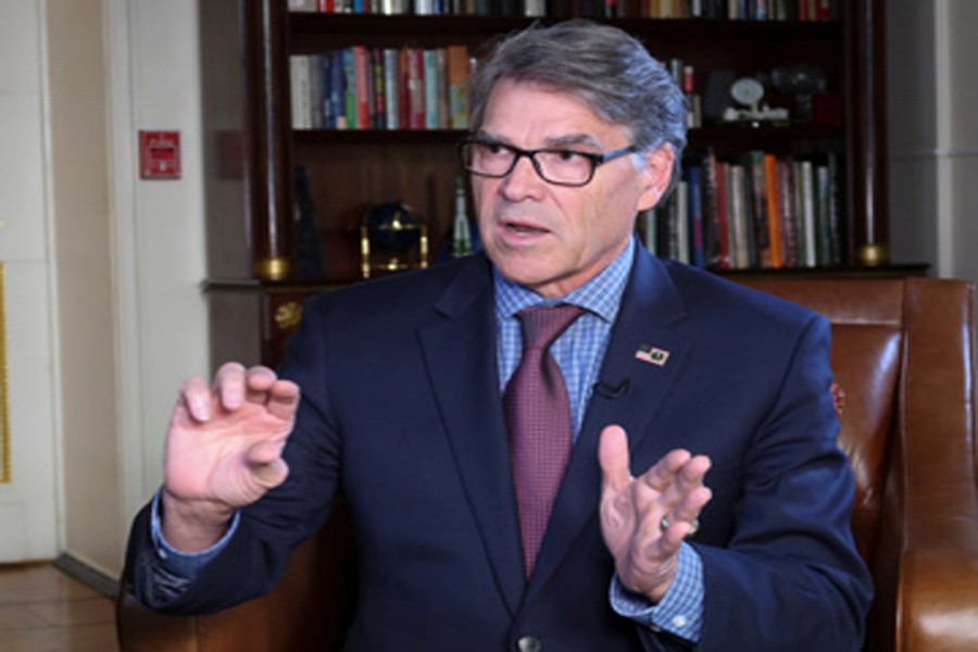 US Energy Secretary Rick Perry talking during an interview with Reuters in Moscow, Russia Friday   	— Reuters