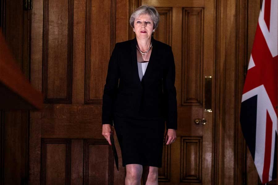 Britain's Prime Minister Theresa May arrives to make a statement on Brexit negotiations with the European Union at Number 10 Downing Street, London, September 21, 2018. Reuters
