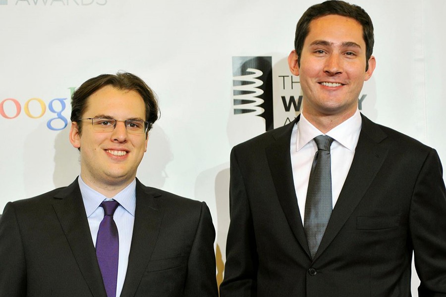 Instagram founders Kevin Systrom (R) and Mike Krieger attend the 16th annual Webby Awards in New York on May, 21 2012 — Reuters/File