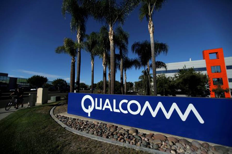 A sign on the Qualcomm campus is seen in San Diego, California, US November 6, 2017. Reuters/File photo