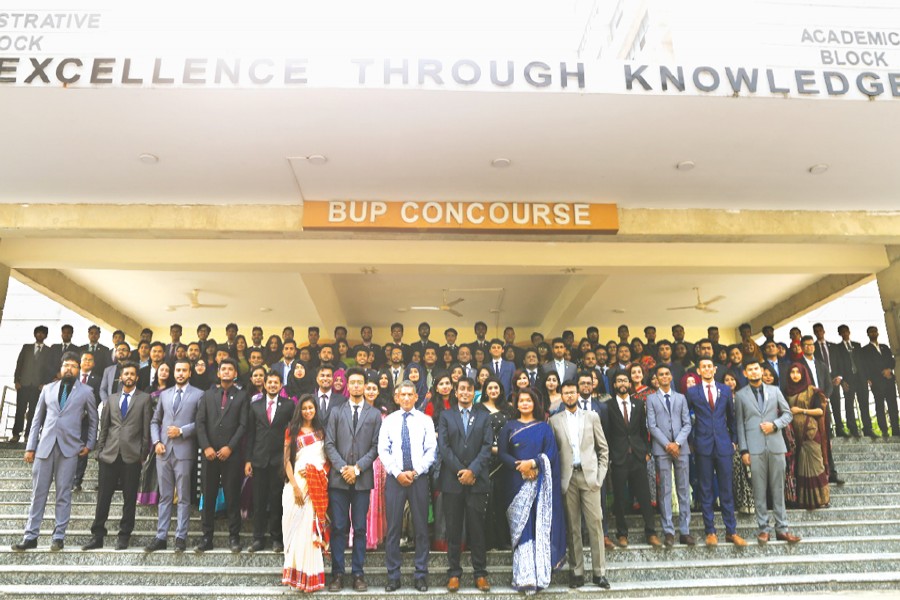 The organising body of BUP Model United Nations 2018 in a frame