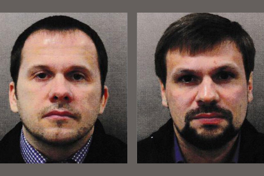 Alexander Petrov (L) and Ruslan Boshirov (R) in the pictures published by British police