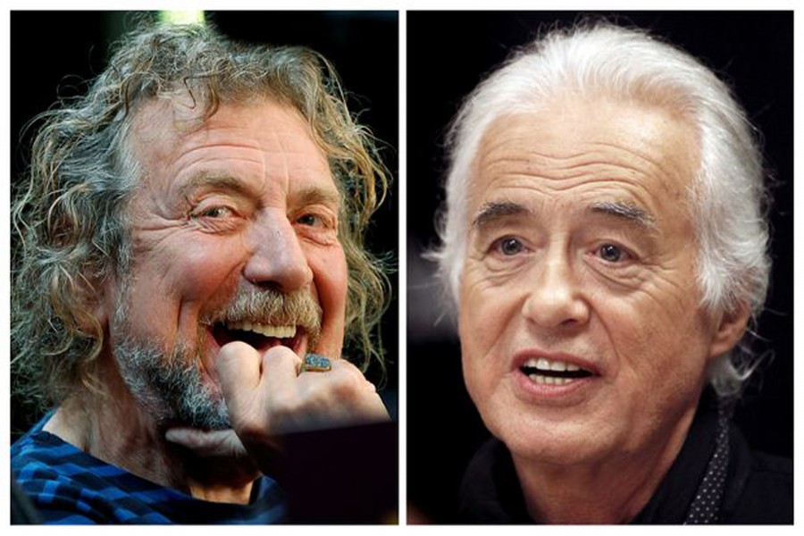 Led Zeppelin guitarist Jimmy Page (right) and lead singer Robert Plant say they wrote Stairway to Heaven in a remote cottage in Wales. Reuters photo