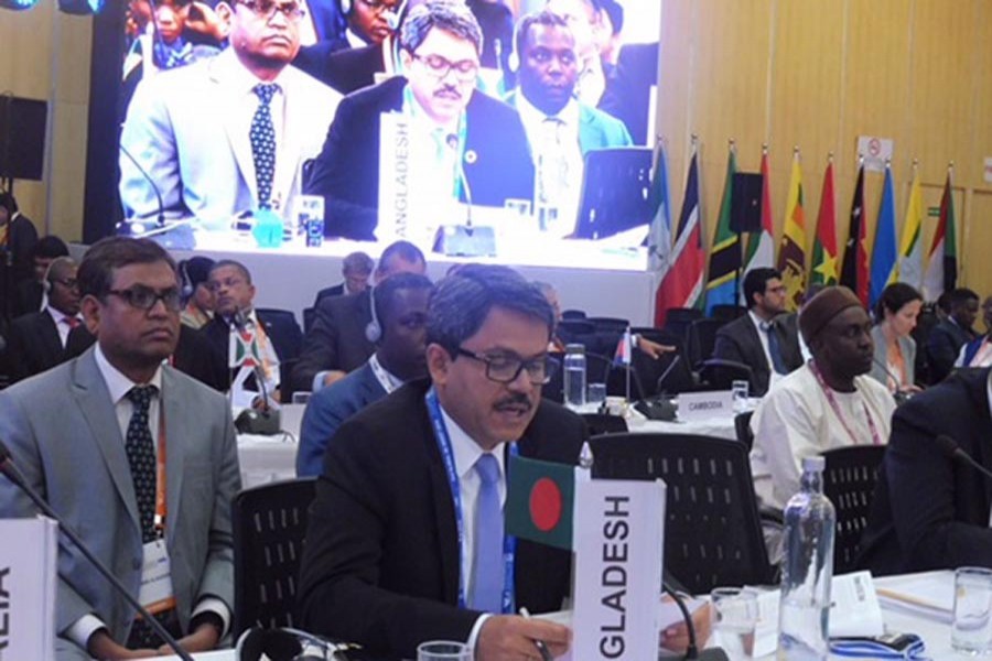 State Minister of Foreign Affairs Md Shahriar Alam delivering speech at the ISA programme. Photo: Collected