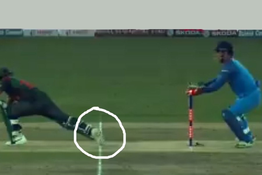 LITON DAS ADJUDGED STUMPED DURING THEIR ASIA CUP FINAL AGAINST INDIA IN DUBAI ON SEPTEMBER 28, 2018:  "TV replays were shown from as many angles as possible. None showed what was needed to give Liton out; that his back foot was clearly outside the line. The law states that if a batsman is not unquestionably out and if there is even the slightest doubt about his possible dismissal, the benefit should go to him."