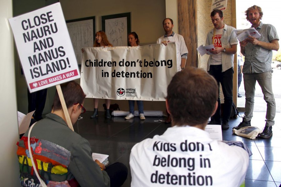 About 20 protesters occupied Australian Prime Minister Malcolm Turnbull's office seeking to end the policy of offshore detention of asylum seekers in October 2015. The facilities have come under renewed scrutiny after leaked incident reports showed mistreatment and abuse. Reuters photo