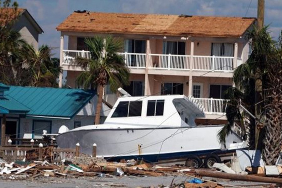 A boat tossed onshore in Mexico Beach. Reuters