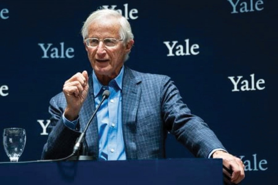 Yale University Professor William Nordhaus, one of the 2018 winners of the Nobel Prize in economics, speaks about the honour on October 08, 2018, in New Haven, Connecticut, USA