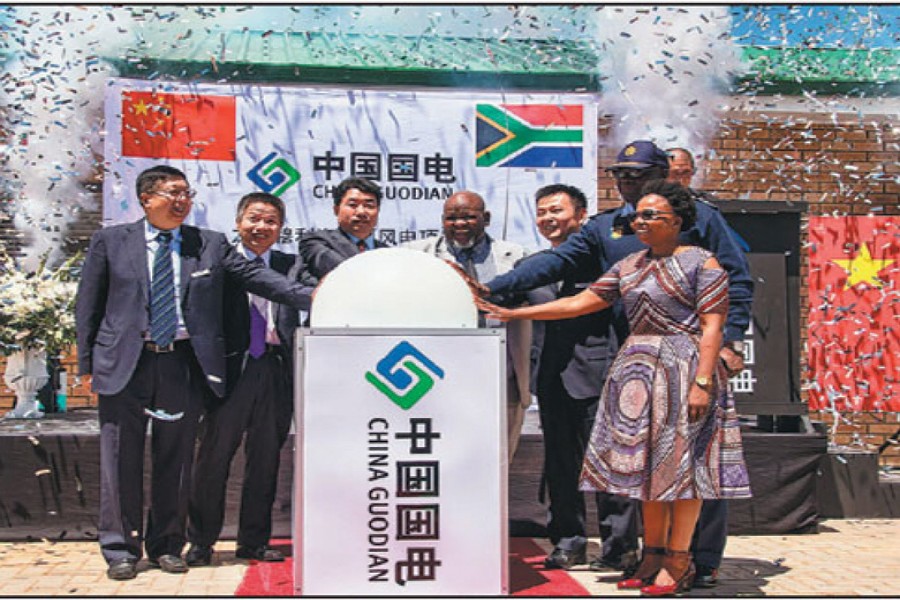 The first China-invested wind power project in Africa is launched in De Aar, South Africa, on November 17, 2017.         — Photo: Xinhua   