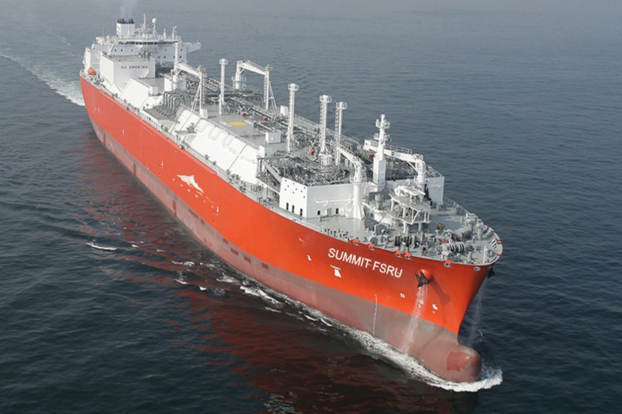 The floating storage regasification unit of Summit LNG. Photo: Summit Power International