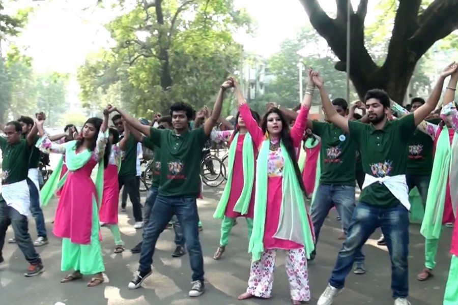 Rag Day is a time of great rejoicing for the  Dhaka University students
