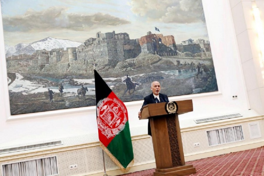 Afghan President Ashraf Ghani speaks during a news conference in Kabul, Afghanistan July 15, 2018. - Reuters