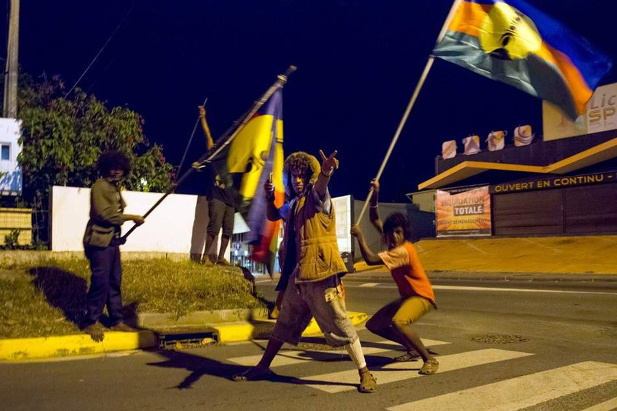Pro-independentists in the streets of Noumea, New Caledonia's capital - AP