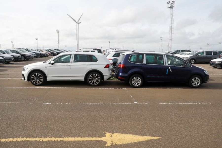 Imported cars are parked in a storage area at Sheerness port, Sheerness, Britain on October 24, 2017. Picture taken October 24, 2017 — Reuters photo