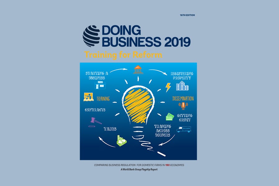The cover page of the latest World Bank's doing business report.