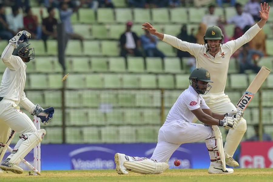 Imrul Kayes was dismissed for 43 – the top-score for Bangladesh in their second innings. Photo: Collected