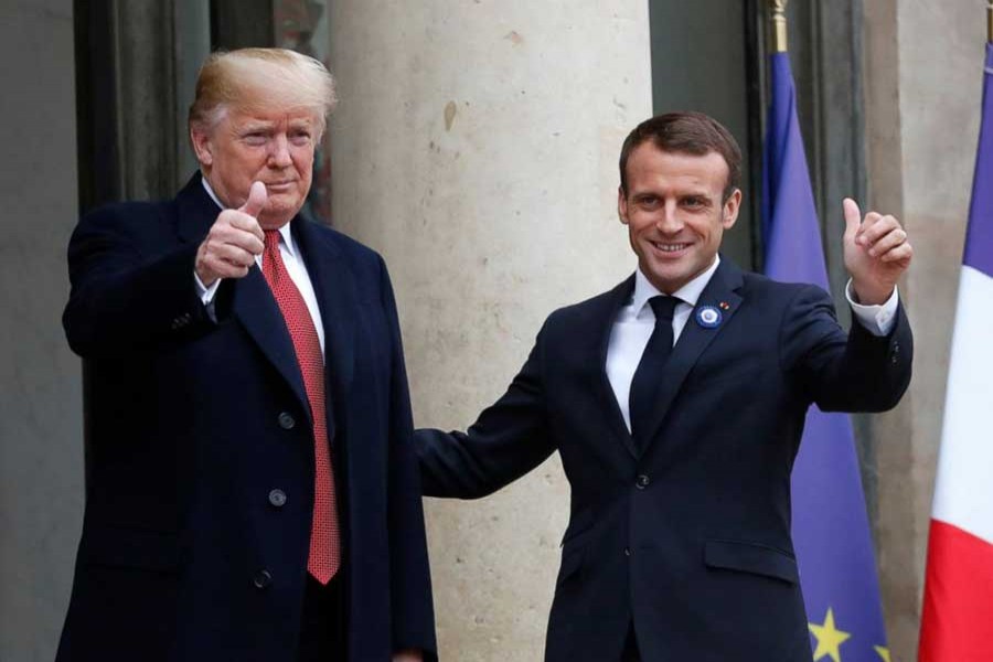 Trump, Macron seek to diffuse tension before WWI anniversary