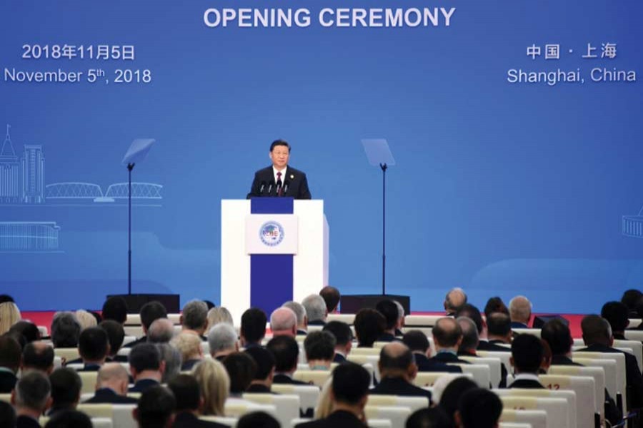 Caption: China's President Xi Jinping vowed at the opening of a new import fair in Shanghai on November 05, 2018 that China had a "sincere commitment" to open its markets.             —Photo: AFP