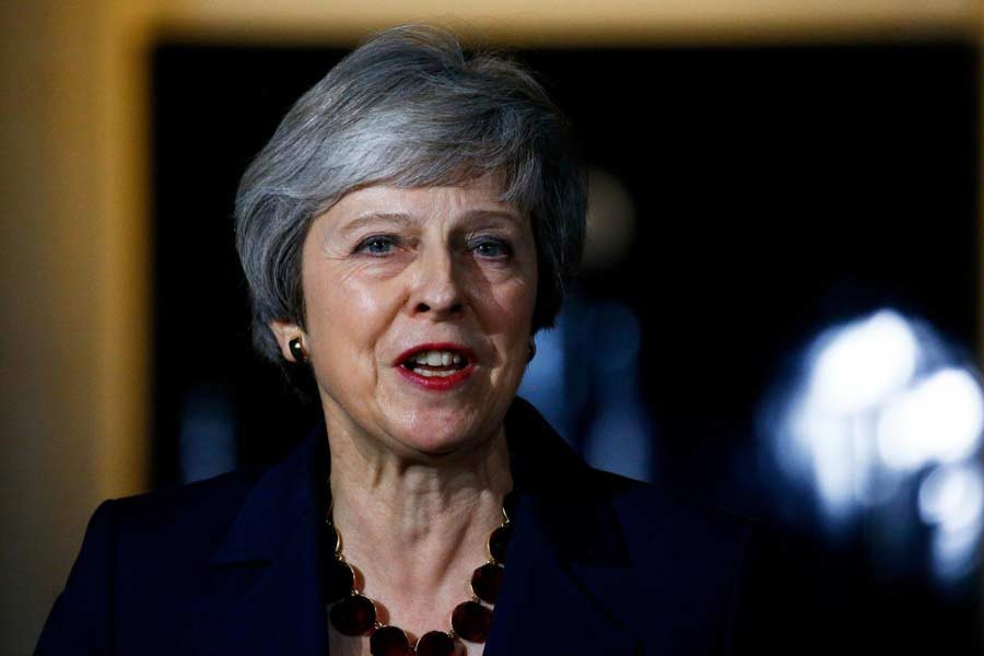 Britain's Prime Minister Theresa May, makes a statement outside 10 Downing Street, in London, Britain November 14, 2018. Reuters