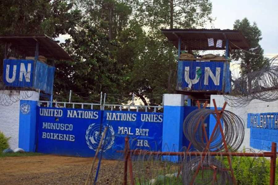The entrance to the United Nations Organization Stabilization Mission in the Democratic Republic of the Congo (MONUSCO) compound of Boikene Camp is seen locked in Beni in North Kivu province of the Democratic Republic of Congo, November 16, 2018 - Reuters/Samuel Mambo