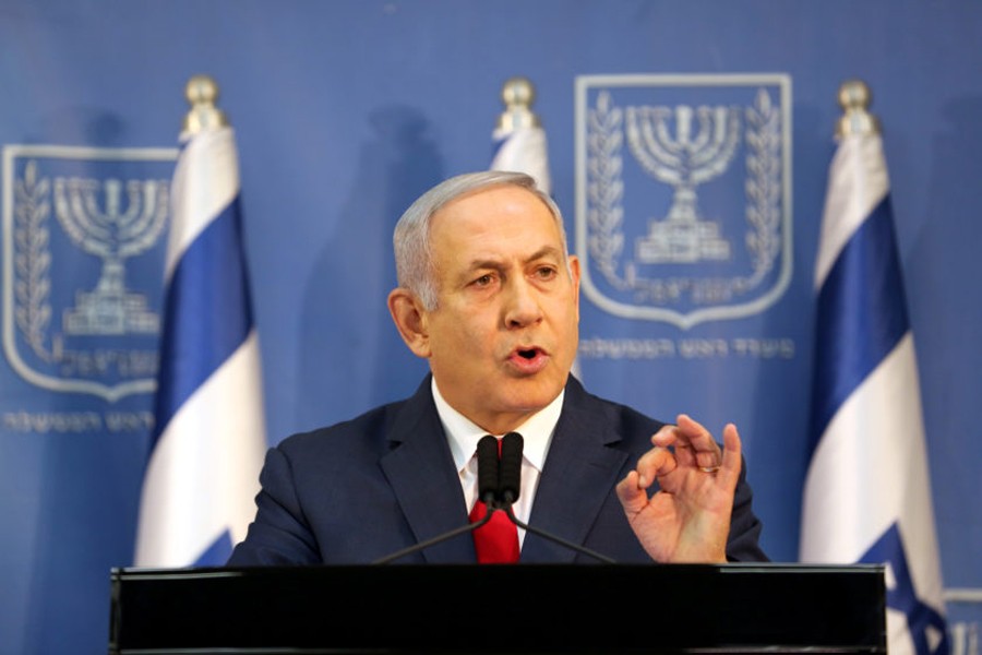 Israel's Prime Minister Benjamin Netanyahu delivers a statement to the members of the media in Tel Aviv, Israel November 18, 2018. Reuters