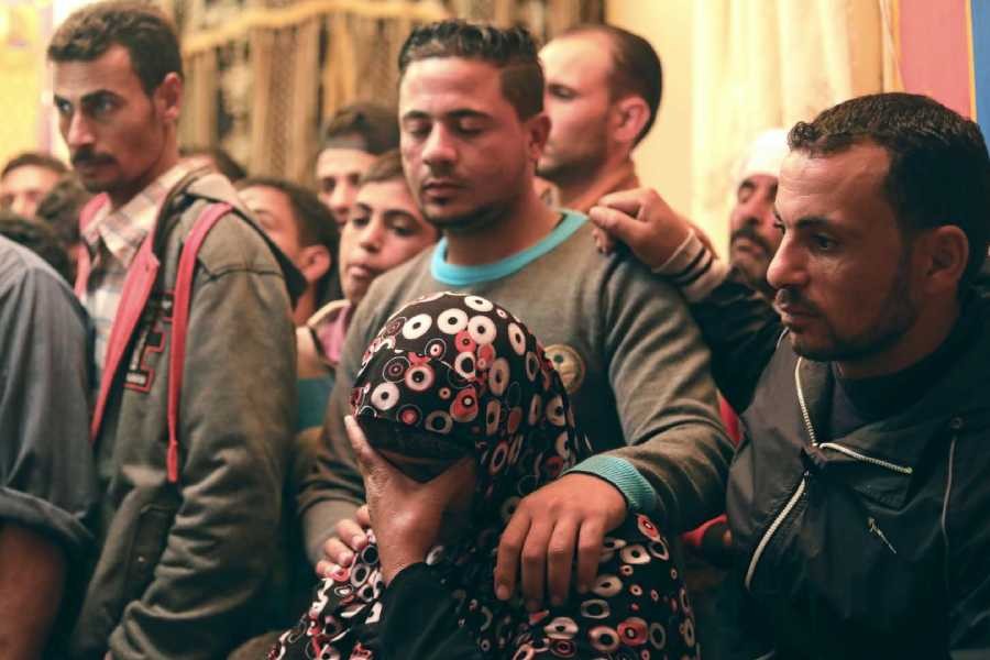 Families of 16 kidnapped Egyptians in Libya cry at Al-Herda village in Kafr El Sheikh, Egypt November 20, 2018 - Picture taken November 20, 2018 - Reuters/Mohamed Abd El Ghany