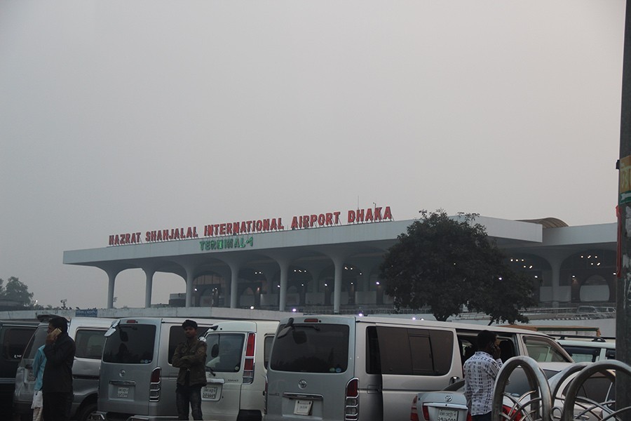 People seen waiting outside the Hazrat Shahjalal International Airport in this undated photo — Collected