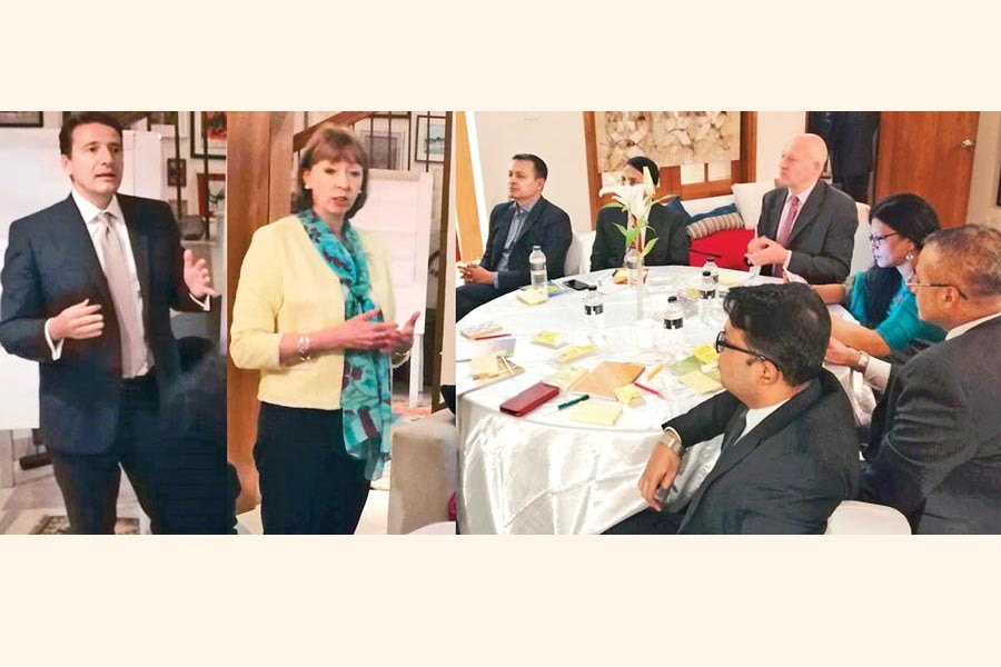Francois de Maricourt, BBG Chairman & CEO of HSBC Bangladesh and Alison Blake, British High Commissioner attended a workshop for its members in the city on Monday