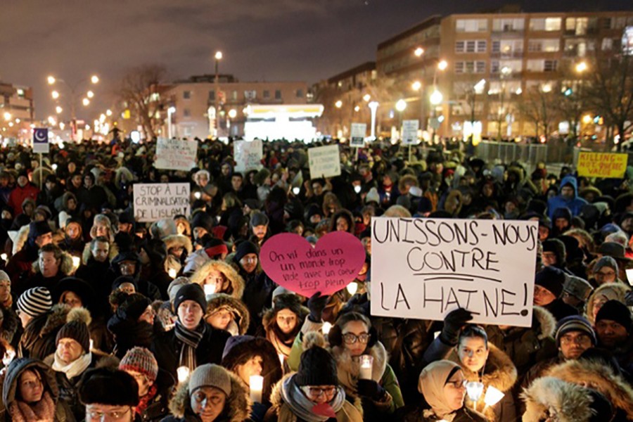 People attend a vigil in support of the Muslim community in Montreal, Quebec, January 30, 2017. Reuters/File