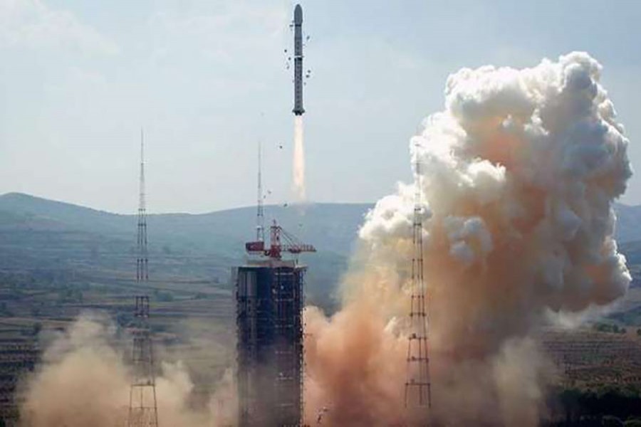 A Long March-2D rocket carrying two satellites for Saudi Arabia blasts off from the Jiuquan Satellite Launch Center in northwest China, Dec 7, 2018. Xinhua photo