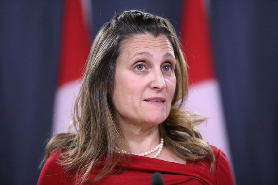 Canada's Foreign Minister Chrystia Freeland speaks during a news conference in Ottawa, Ontario, Canada, December 12, 2018. Reuters