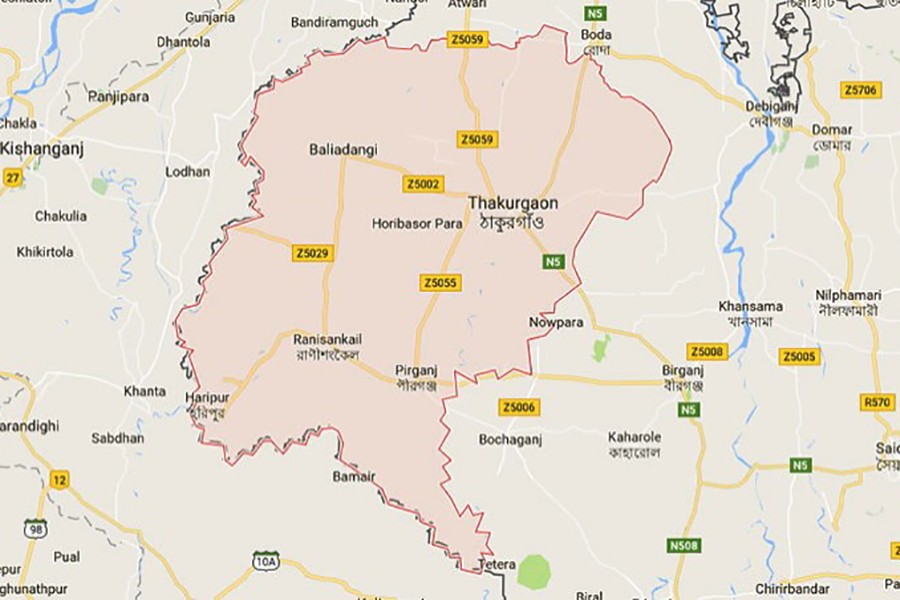 Two die in Thakurgaon road mishap