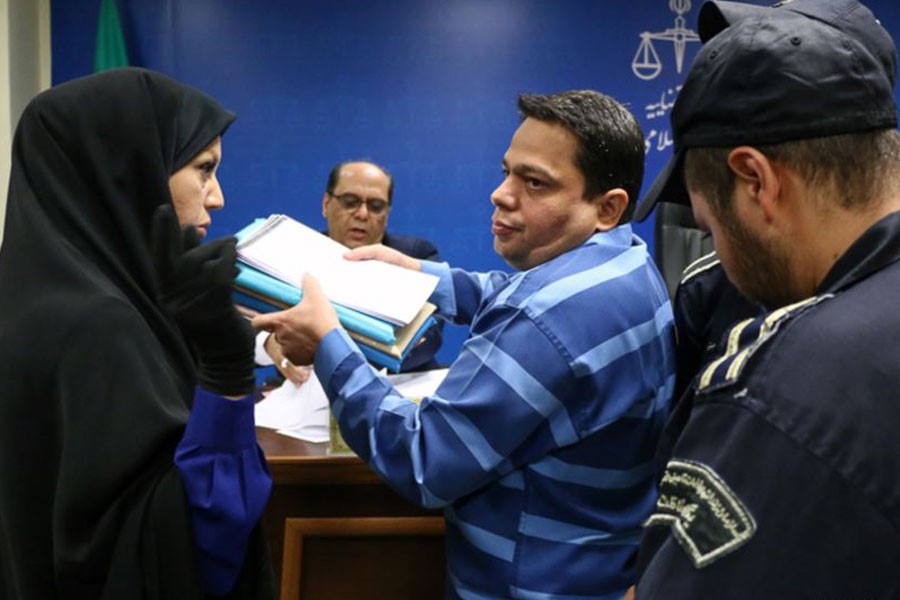 Iranian tycoon Hamid Baqeri-Dermani appears in a court in Tehran on September 4 - Courtesy: Mizan/ Mostafa Roudaki