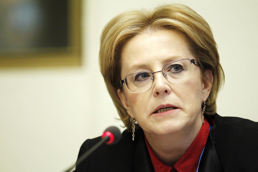 Russia's Health Minister Veronika Skvortsova addresses a news conference on vaccines against Ebola in Geneva, Switzerland, February 15, 2016. Reuters