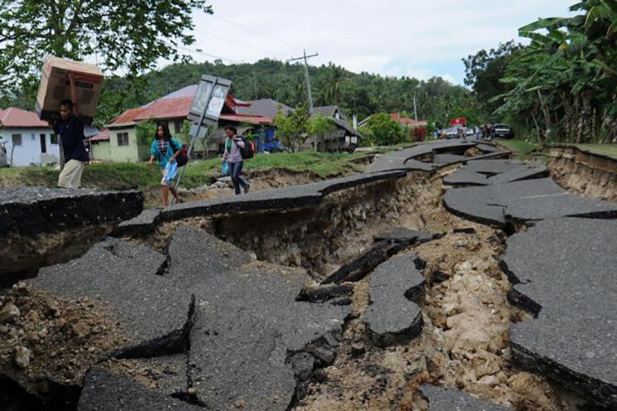 Image from the previous 6.4-magnitude earthquake in Philippines which took place three months ago