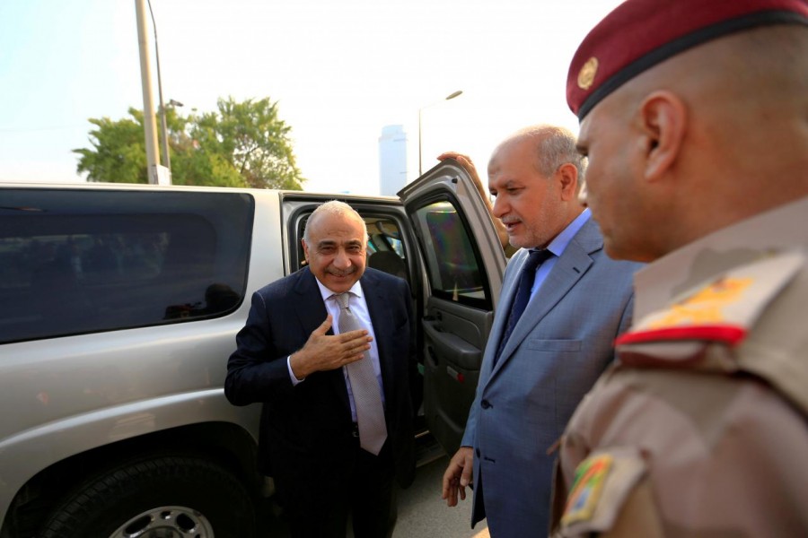 Iraq's Prime Minister Adel Abdul Mahdi arrives for the opening of Baghdad International Fair in Baghdad, Iraq, November 10, 2018. Reuters/File Photo