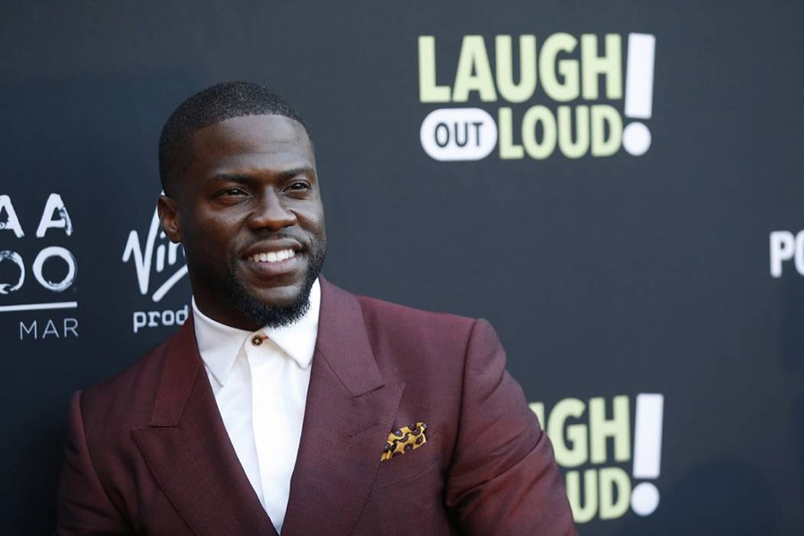 Kevin Hart poses at Kevin Hart's "Laugh Out Loud" new streaming video network launch. AP photo