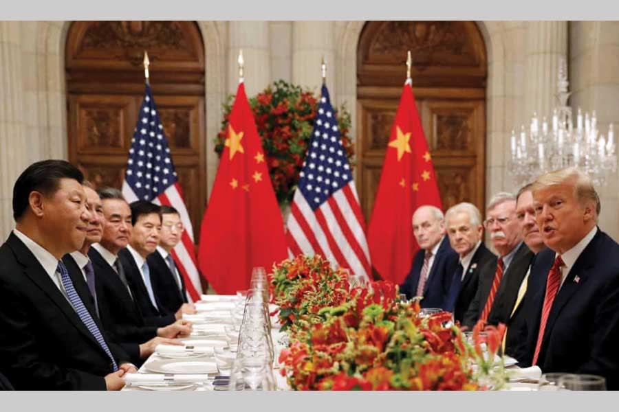 TRUCE IN TRADE WAR: US President Donald Trump and Chinese President Xi Jinping attending a working dinner after the G20 leaders summit in Buenos Aires, Argentina on December 01, 2018	—Reuters