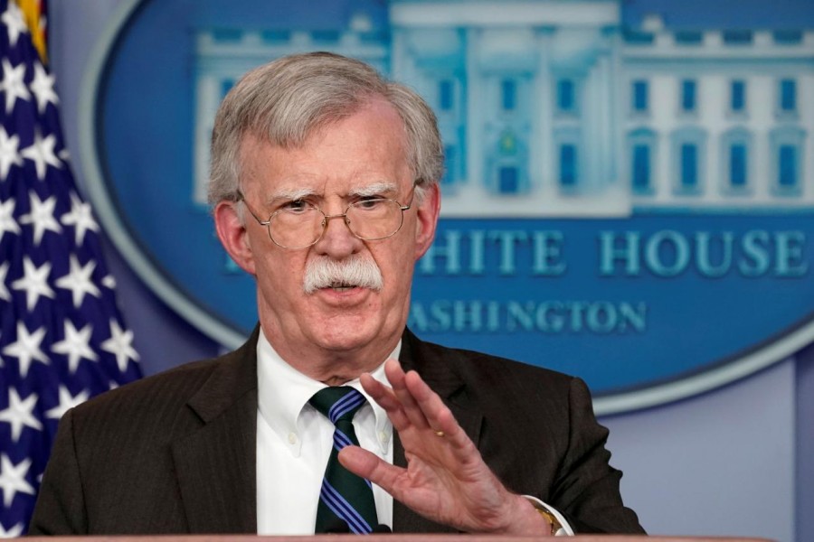 US President Donald Trump's national security adviser John Bolton speaks during a press briefing at the White House in Washington, US, November 27, 2018. Reuters/File Photo