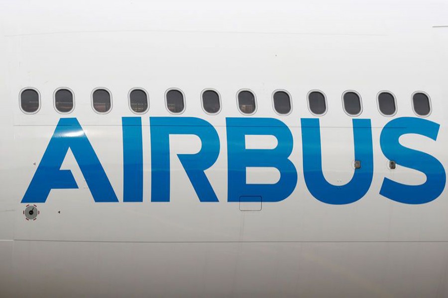 The logo of Airbus is seen after a flight event presentation in Colomiers near Toulouse, France, November 6, 2018. Reuters/File Photo