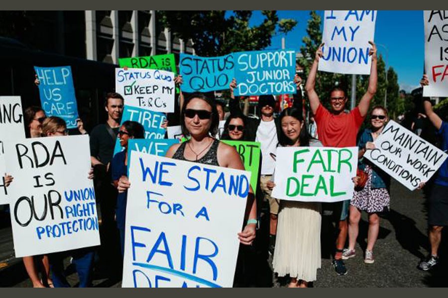 More than 3,300 government-employed junior doctors, of a national tally of 3,700, are staying away from hospitals and clinics after the talks broke down last week - Internet Photo