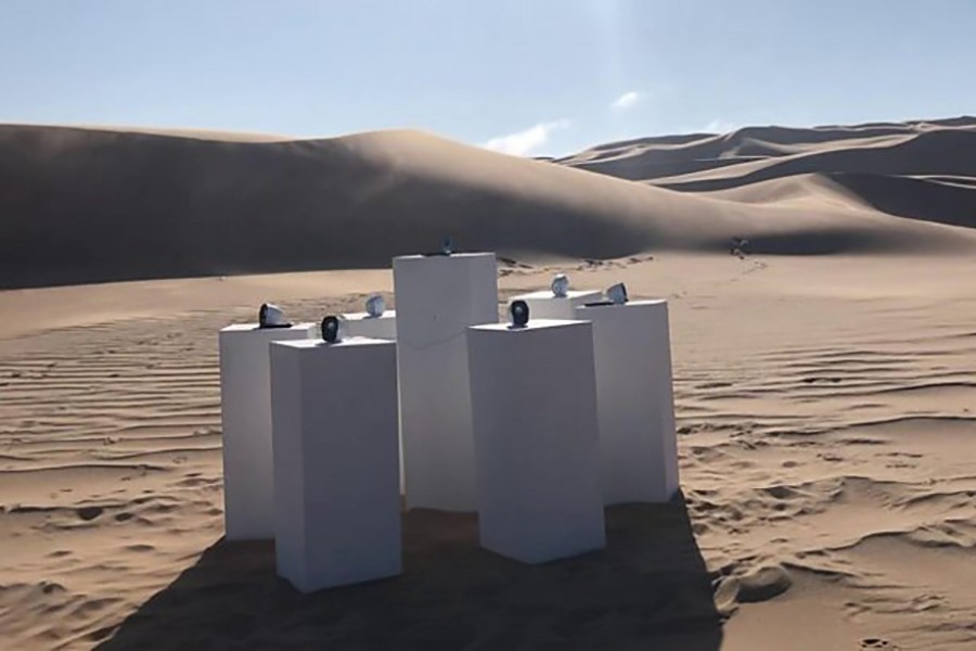 The sound installation is somewhere in the Namib desert, which is 81,000 sq km. Photo: BBC