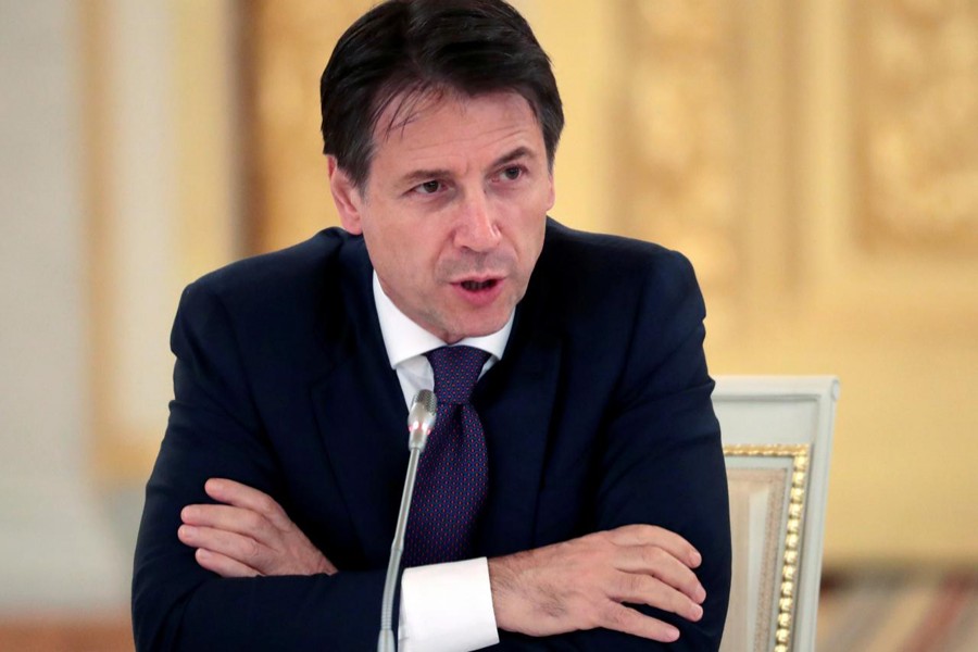 Italian Prime Minister Giuseppe Conte speaks during a meeting with Italian businessmen at the Kremlin in Moscow, Russia, October 24, 2018. Reuters/File Photo
