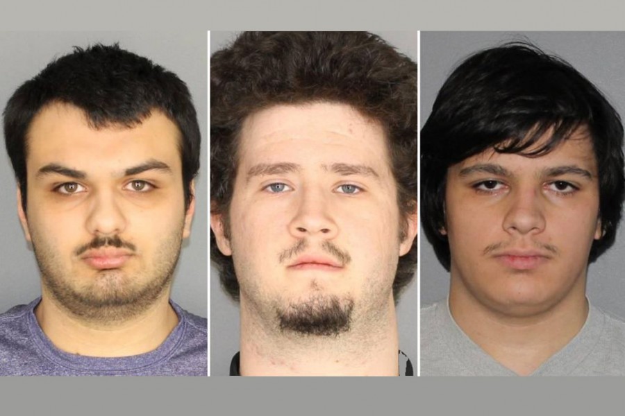 (From left to right) Vincent Vetromile, 19, of Greece, New York, Brian Colaneri, 20, of Gates, New York, and Andrew Crysel of East Rochester, New York arrested after planning to bomb a Muslim community in upstate New York according to authorities, are shown in these photos provided on Tuesday. Greece New York Police Department handout via Reuters