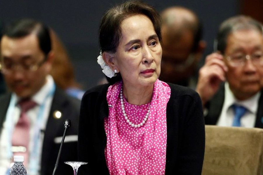 Myanmar’s leader Aung San Suu Kyi attends the ASEAN-China Summit in Singapore, November 14, 2018. Reuters/Files