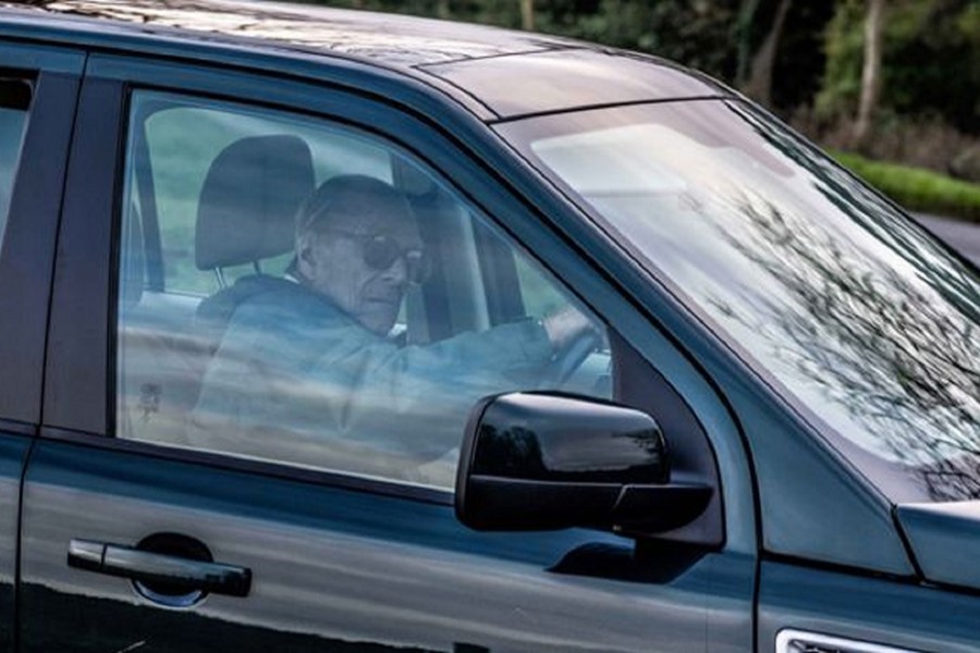 Prince Philip was seen driving a replacement Land Rover two days after the car crash — via BBC
