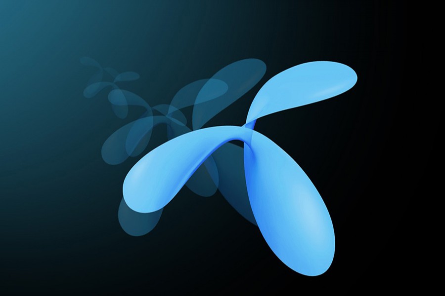 Logo of the country's telecom giant Grameenphone seen in this photo