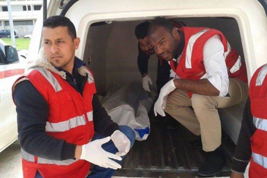 So far this month, a total of 20 unidentified bodies have been recovered in Darna - Photo source: Libyan Red Crescent