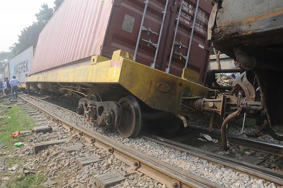 A Rajshahi-bound freight train from Ishwardi derailed 500 yard west side of Halidagachhi station at around 3:00am that caused immense suffering to hundreds — FE file photo used only for representation